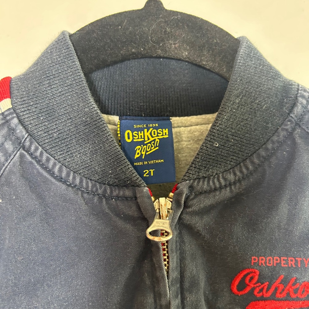 Vintage OshKosh B'gosh Kids Navy Varsity League Bomber Jacket Size 2T - Picture 4 of 8